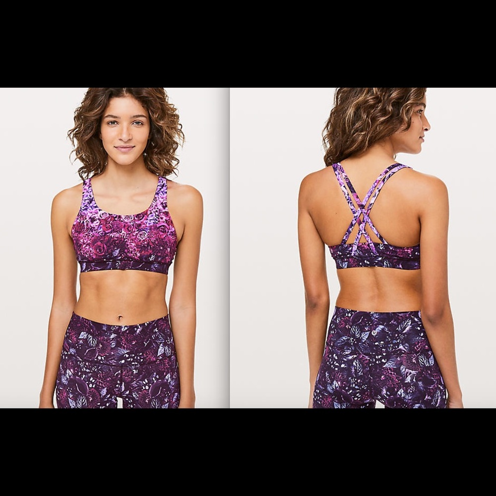 Lululemon Energy Bra*Nulux Bloom Multi NWT - Picture 2 of 2